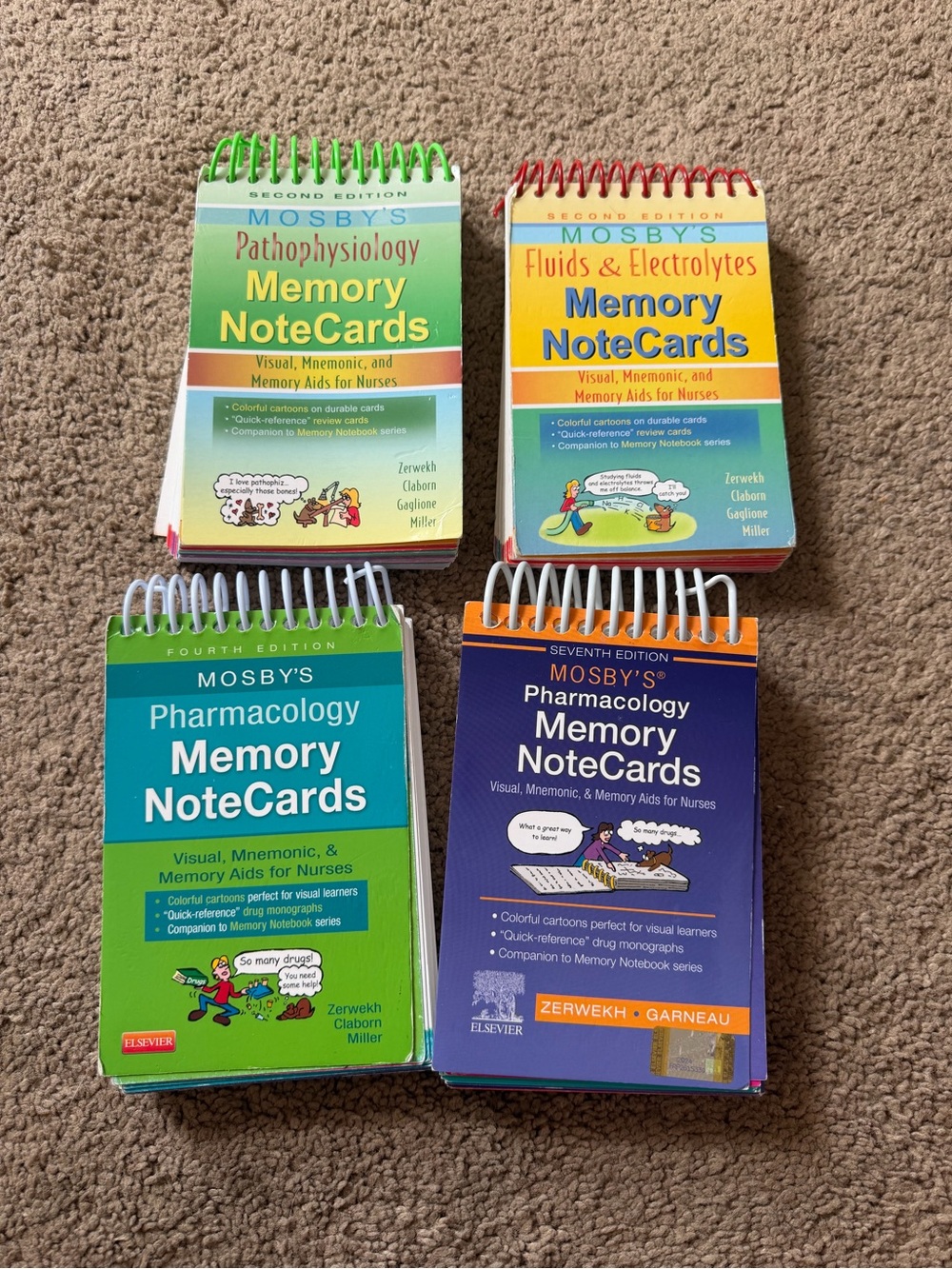 4-book Mosby’s Memory NoteCards bundle